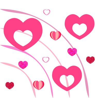 Sevgililer günü, kalp, tebrik kartı, vektör arka plan