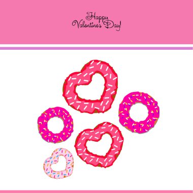 Sevgililer günü, kalp poğaça, tebrik kartı, vektör arka plan