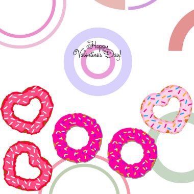 Sevgililer günü, kalp poğaça, tebrik kartı, vektör arka plan