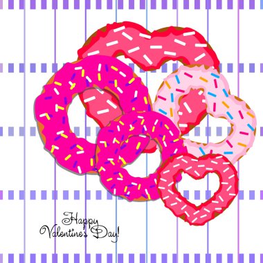 Sevgililer günü, kalp poğaça, tebrik kartı, vektör arka plan