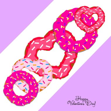 Sevgililer günü, kalp poğaça, tebrik kartı, vektör arka plan