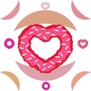 Sevgililer günü, kalp poğaça, tebrik kartı, vektör arka plan