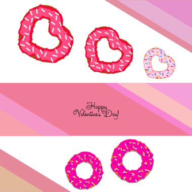 Sevgililer günü, kalp poğaça, tebrik kartı, vektör arka plan