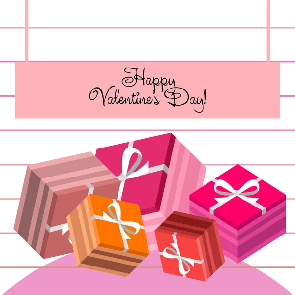 Valentine Day Geschenk Wenskaart Vector Achtergrond — Stockvector