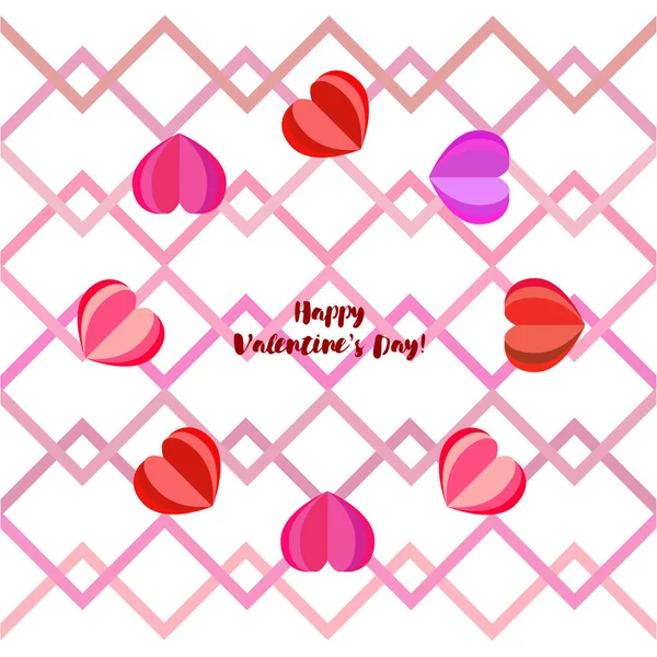 Saint Valentin Coeur Carte Vœux Fond Vectoriel — Image vectorielle