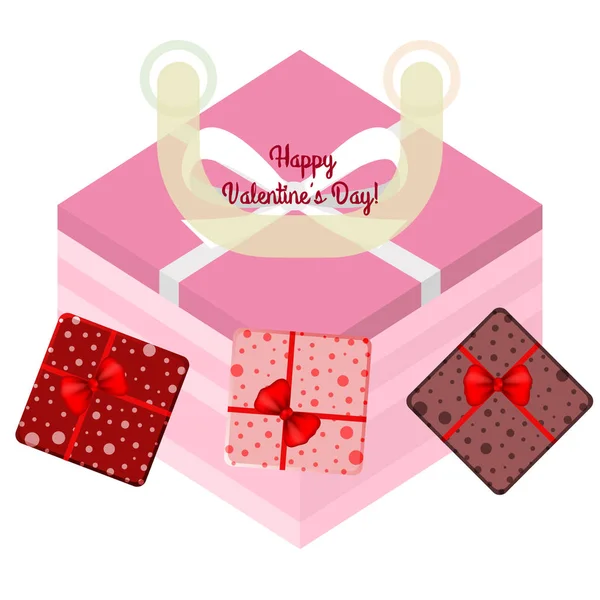 Saint Valentin Cadeau Carte Voeux Fond Vectoriel — Image vectorielle