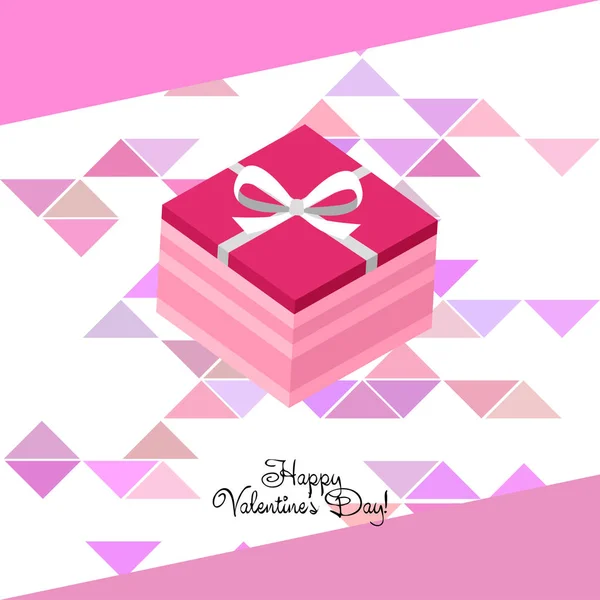 Día San Valentín Regalo Tarjeta Felicitación Vector Fondo — Archivo Imágenes Vectoriales