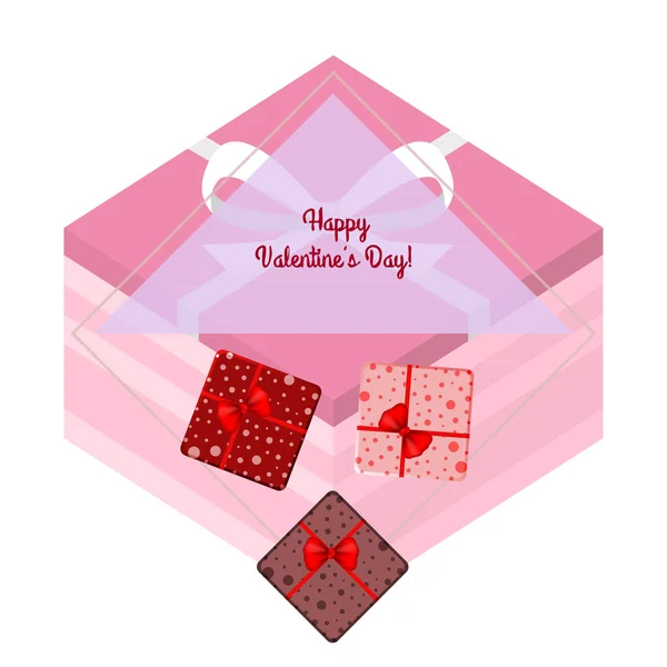 Valentine Day Geschenk Wenskaart Vector Achtergrond — Stockvector