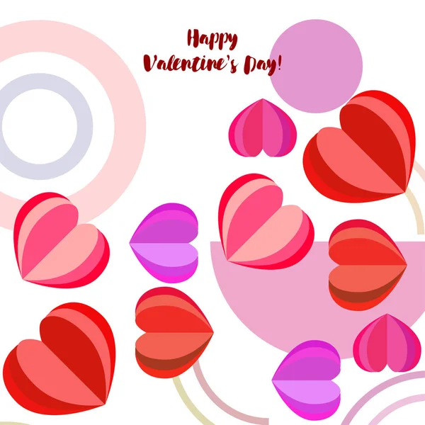 Día San Valentín Corazón Tarjeta Felicitación Vector Fondo — Vector de stock