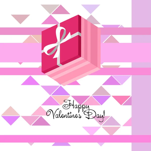 Valentine Day Geschenk Wenskaart Vector Achtergrond — Stockvector