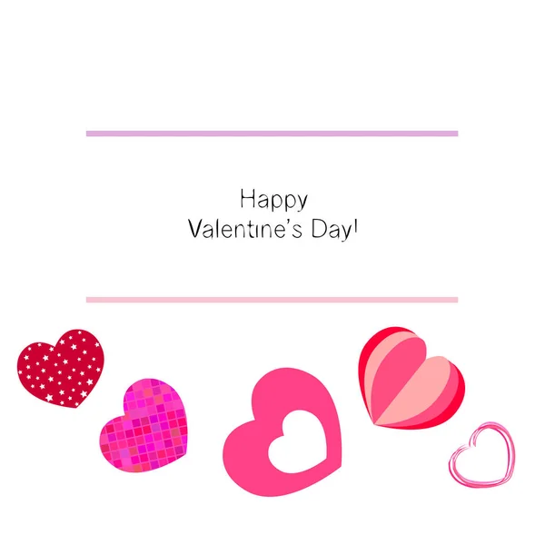 Día San Valentín Corazón Tarjeta Felicitación Vector Fondo — Archivo Imágenes Vectoriales