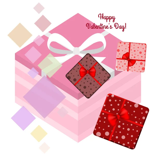 Valentine Day Geschenk Wenskaart Vector Achtergrond — Stockvector