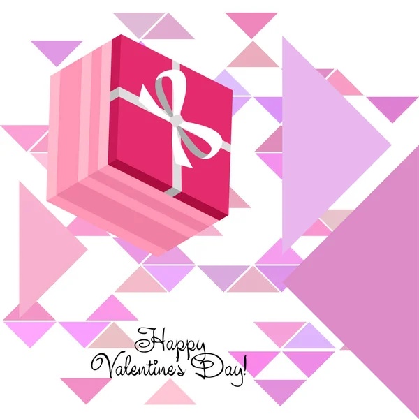 Día San Valentín Regalo Tarjeta Felicitación Vector Fondo — Vector de stock