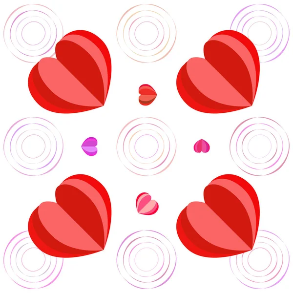 Valentine Day Heart Greeting Card Vector Background — Stock Vector