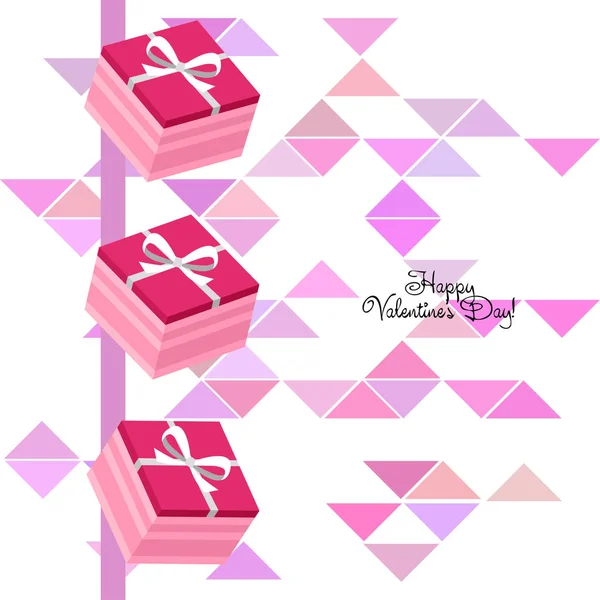 Valentine Day Geschenk Wenskaart Vector Achtergrond — Stockvector