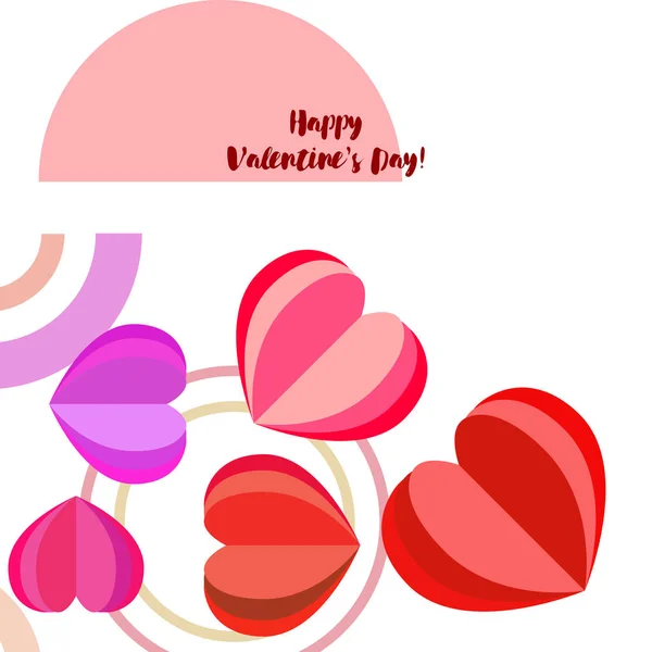 Día San Valentín Corazón Tarjeta Felicitación Vector Fondo — Archivo Imágenes Vectoriales