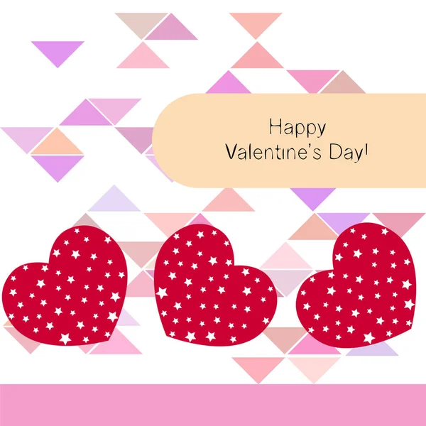 Día San Valentín Corazón Tarjeta Felicitación Vector Fondo — Archivo Imágenes Vectoriales