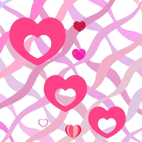 Saint Valentin Coeur Carte Vœux Fond Vectoriel — Image vectorielle