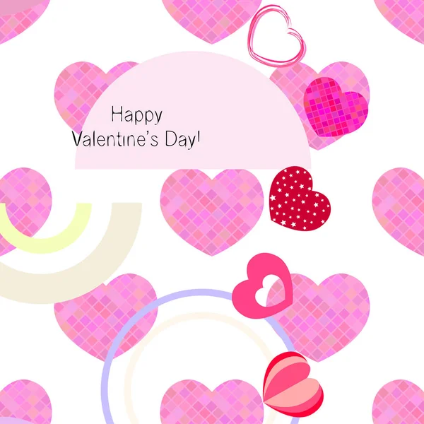 Día San Valentín Corazón Tarjeta Felicitación Vector Fondo — Vector de stock