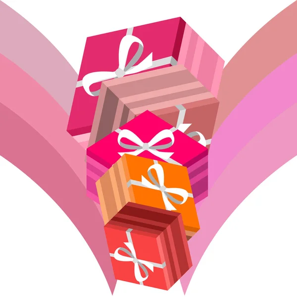 Valentine Day Geschenk Wenskaart Vector Achtergrond — Stockvector