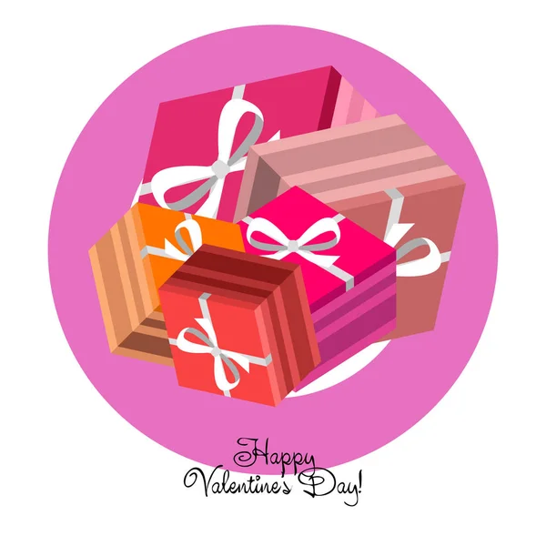 День Святого Валентина Подарунок Вітальна Листівка Векторний Фон — стоковий вектор