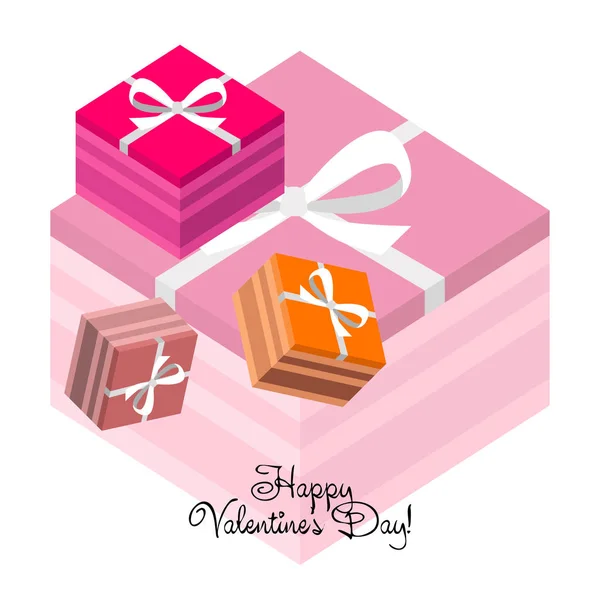 Valentine Day Geschenk Wenskaart Vector Achtergrond — Stockvector