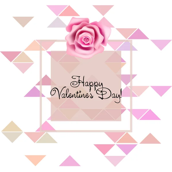 Saint Valentin Rose Fleur Carte Voeux Fond Vectoriel — Image vectorielle