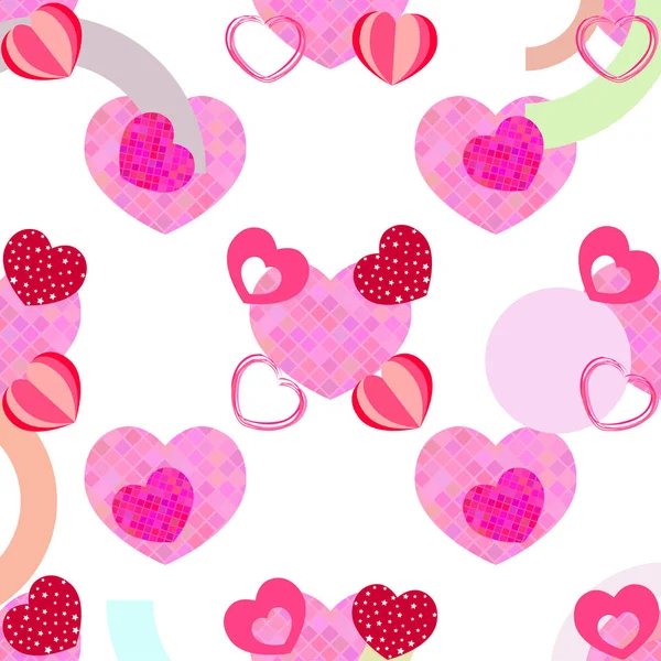 Valentine Day Heart Greeting Card Vector Background — Stock Vector