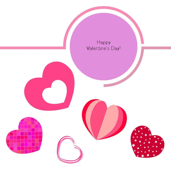 Día San Valentín Corazón Tarjeta Felicitación Vector Fondo — Vector de stock