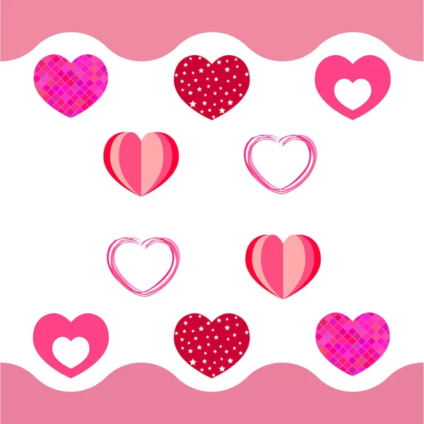 Sevgililer Günü Kalp Tebrik Kartı Vektör Arka Plan — Stok Vektör