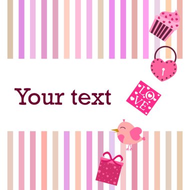 St. Valentine's Day için kutlama öğeleri kümesi. Beyaz arka plan üzerinde izole düz vektör çizim