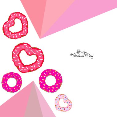 Sevgililer günü, kalp poğaça, tebrik kartı, vektör arka plan