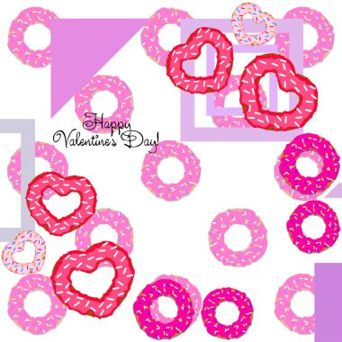 Sevgililer günü, kalp poğaça, tebrik kartı, vektör arka plan