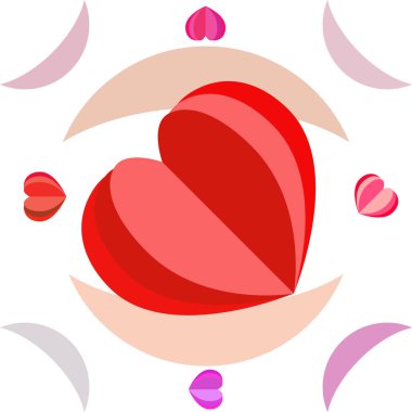 Sevgililer günü, kalp, tebrik kartı, vektör arka plan