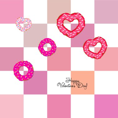 Sevgililer günü, kalp poğaça, tebrik kartı, vektör arka plan