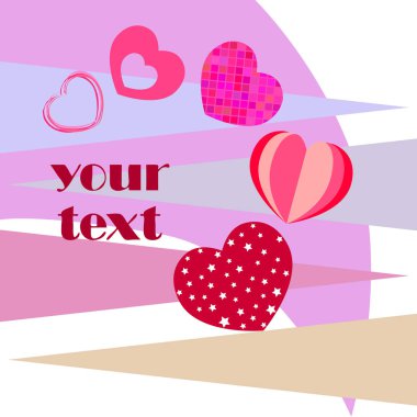 Sevgililer günü, kalp, tebrik kartı, vektör arka plan