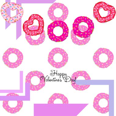 Sevgililer günü, kalp poğaça, tebrik kartı, vektör arka plan