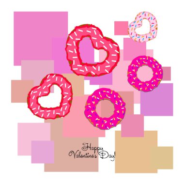 Sevgililer günü, kalp poğaça, tebrik kartı, vektör arka plan