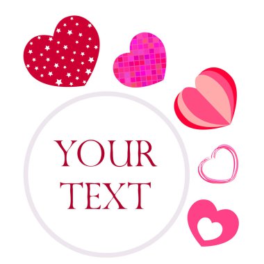 Sevgililer günü, kalp, tebrik kartı, vektör arka plan