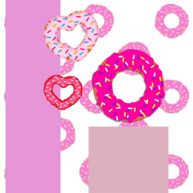 Sevgililer günü, kalp poğaça, tebrik kartı, vektör arka plan