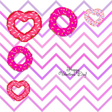 Sevgililer günü, kalp poğaça, tebrik kartı, vektör arka plan