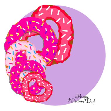 Sevgililer günü, kalp poğaça, tebrik kartı, vektör arka plan