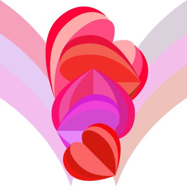 Sevgililer günü, kalp, tebrik kartı, vektör arka plan