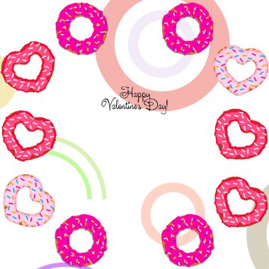 Sevgililer günü, kalp poğaça, tebrik kartı, vektör arka plan