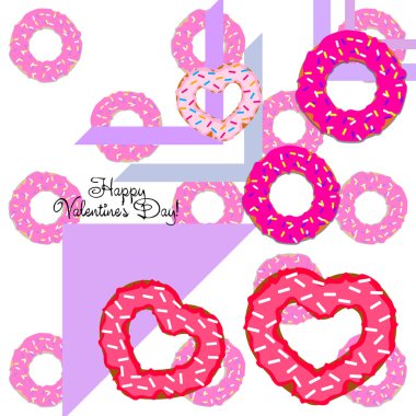 Sevgililer günü, kalp poğaça, tebrik kartı, vektör arka plan