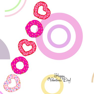 Sevgililer günü, kalp poğaça, tebrik kartı, vektör arka plan