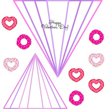 Sevgililer günü, kalp poğaça, tebrik kartı, vektör arka plan