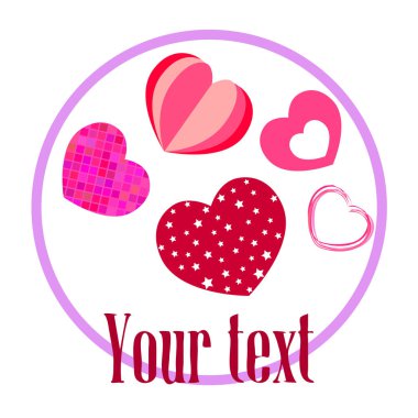 Sevgililer günü, kalp, tebrik kartı, vektör arka plan