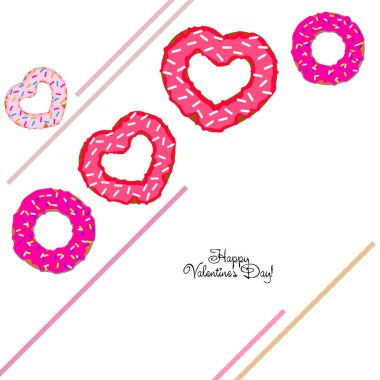 Sevgililer günü, kalp poğaça, tebrik kartı, vektör arka plan