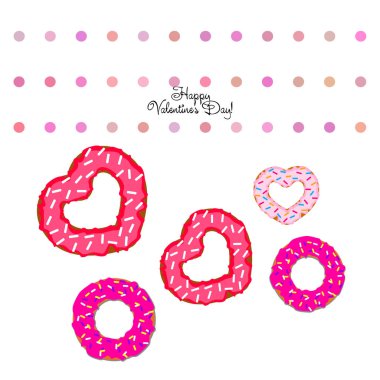 Sevgililer günü, kalp poğaça, tebrik kartı, vektör arka plan